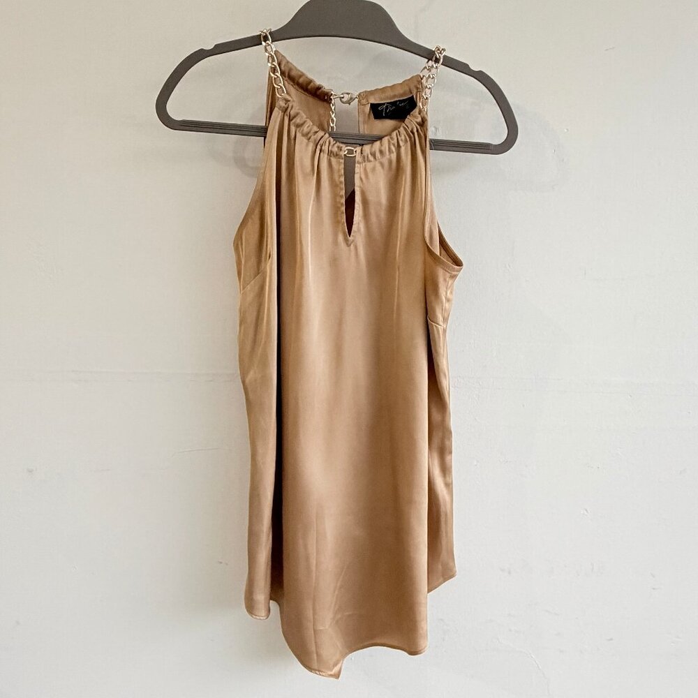 Thalia Dusted Gold Sodi Chain-Neck Halter Top